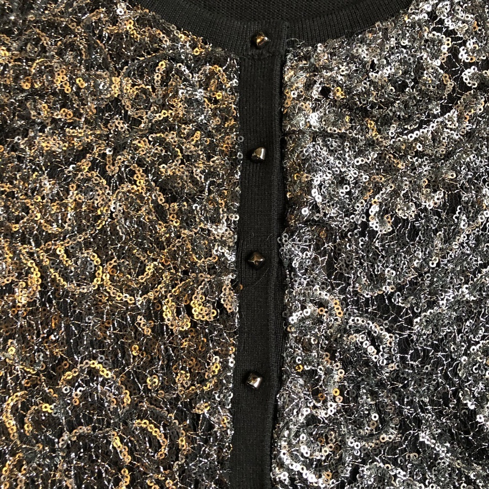 Anthro Knitted &Knotted sequined sparkly cardigan - Picture 5 of 11